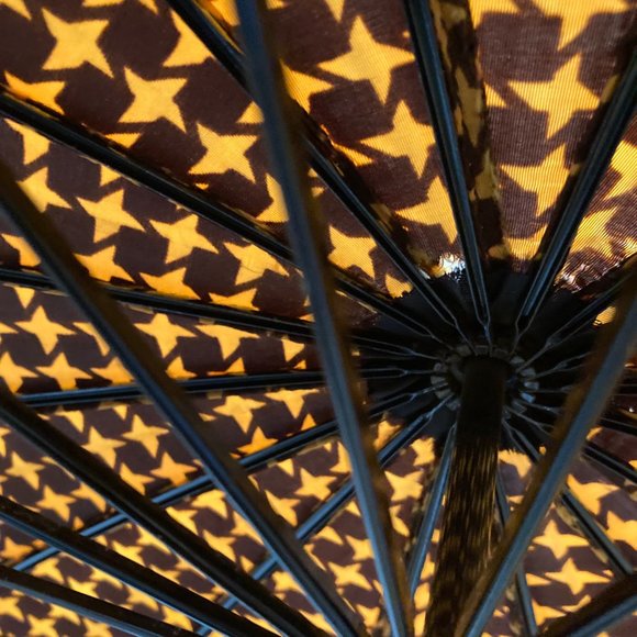 1950s Vintage Plastic Handle Umbrella Houndstooth Acetate Cover - Picture 4 of 4